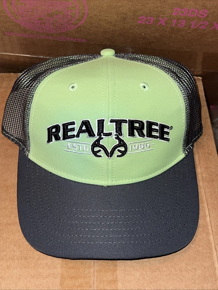 Realtree Adjustable Mesh Back Cap Hat Lime/Gray DSG221103 Youth OSFM - Image 2 of 4