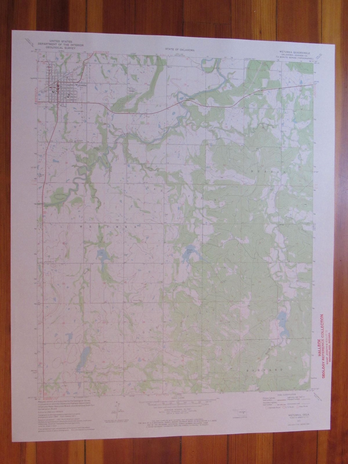 Wetumka Oklahoma 1973 Original Vintage USGS Topo Map eBay