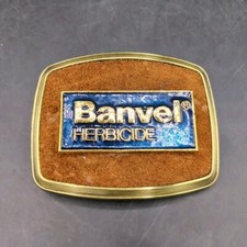 Banvel Herbicide Belt Buckle Vintage Agriculture Promo Advertising Farmer