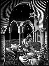 Dream By M.C. Escher - Quality Matte Print - FRAME ME 13x19