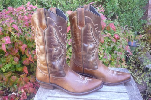 Women's 8.5 B M Gypsy Rose Brown Snip Toe Western Cowboy Fashion Boots - Picture 4 of 12