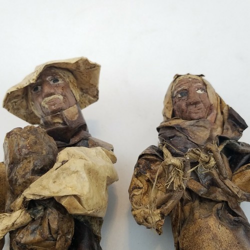Mexican Folk Art Wire & Paper Mache Figures Couple Man & Woman Pair Vintage - Picture 9 of 11