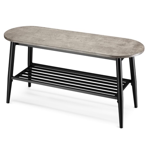 Dining Room Set, Grey Conrete Effect Dining Table, Chairs & Bench Set, Vonhaus - Picture 11 of 11