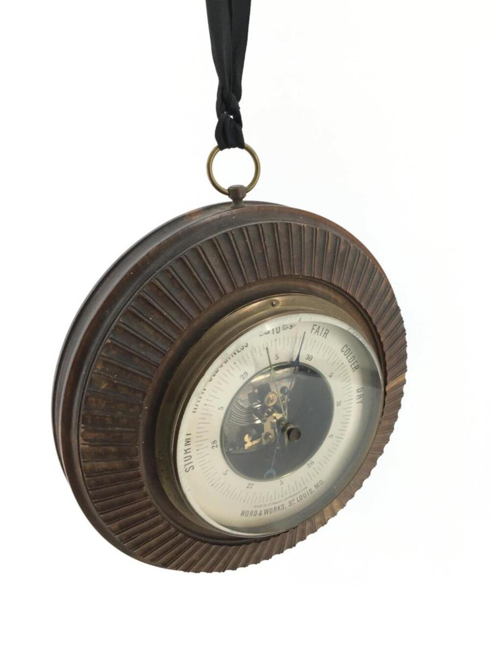 Antique Word & Works Barometer Weather Wood Framed Germany