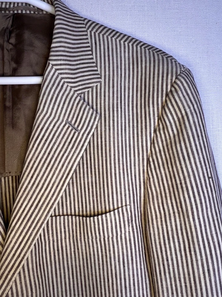 Винтажная 2005 Luciano Barbera неструктурированная льняная куртка IT52 US42, Wilkes Bashford - Изображение 3 из 4