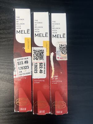 3 MELE Plump It Up Nourishing Facial Cream for Melanin Rich Skin  1.35 fl oz NEW
