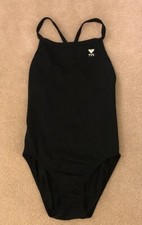 EUC Womens TYR Black Racerback Swimsuit Sz 32 See Description Classic Style 