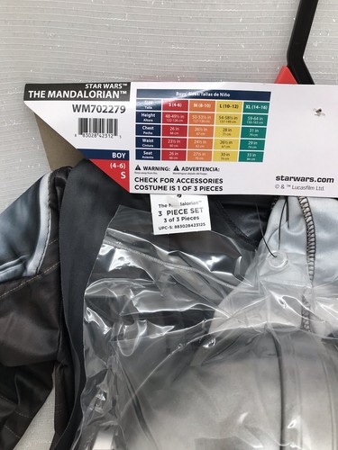 Star Wars The Mandalorian Child Costume Size Small (4-6) BRAND NEW NWT Rubie's - Picture 7 of 10