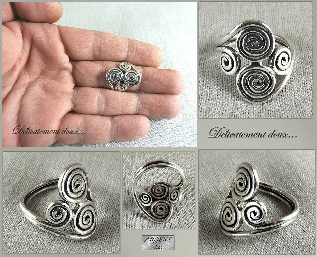 Bague toute en Argent 925 motif SPIRALE BA AR 367 C taille 65