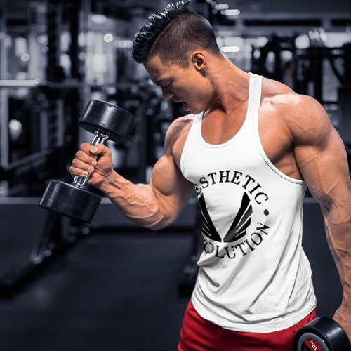 Men Fitness Stringer Vest Cotton 