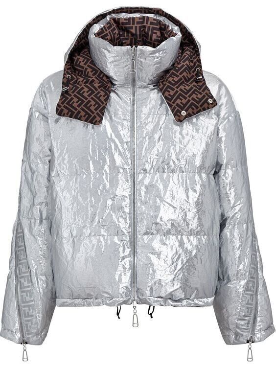 FENDI REVERSIBLE Nicki Minaj Metallic FF Logo DOWN PUFFER FENDI REVERSIBLE Nicki Minaj Metallic FF Logo DOWN PUFFER