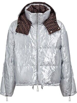 FENDI REVERSIBLE Nicki Minaj Metallic FF Logo DOWN PUFFER FENDI REVERSIBLE Nicki Minaj Metallic FF Logo DOWN PUFFER