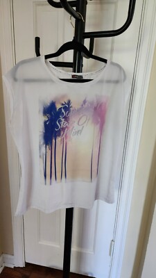 Street One Womens Top White With Print Size L