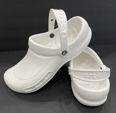 CROCS Bistro Adult Work Clogs Mens Size: 11 White Waterproof Shoes