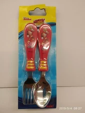 ZAK DISNEY MICKEY MOUSE ROADSTER RACERS 2 PIECES  SPOON FORK SET 100% ORIGINAL