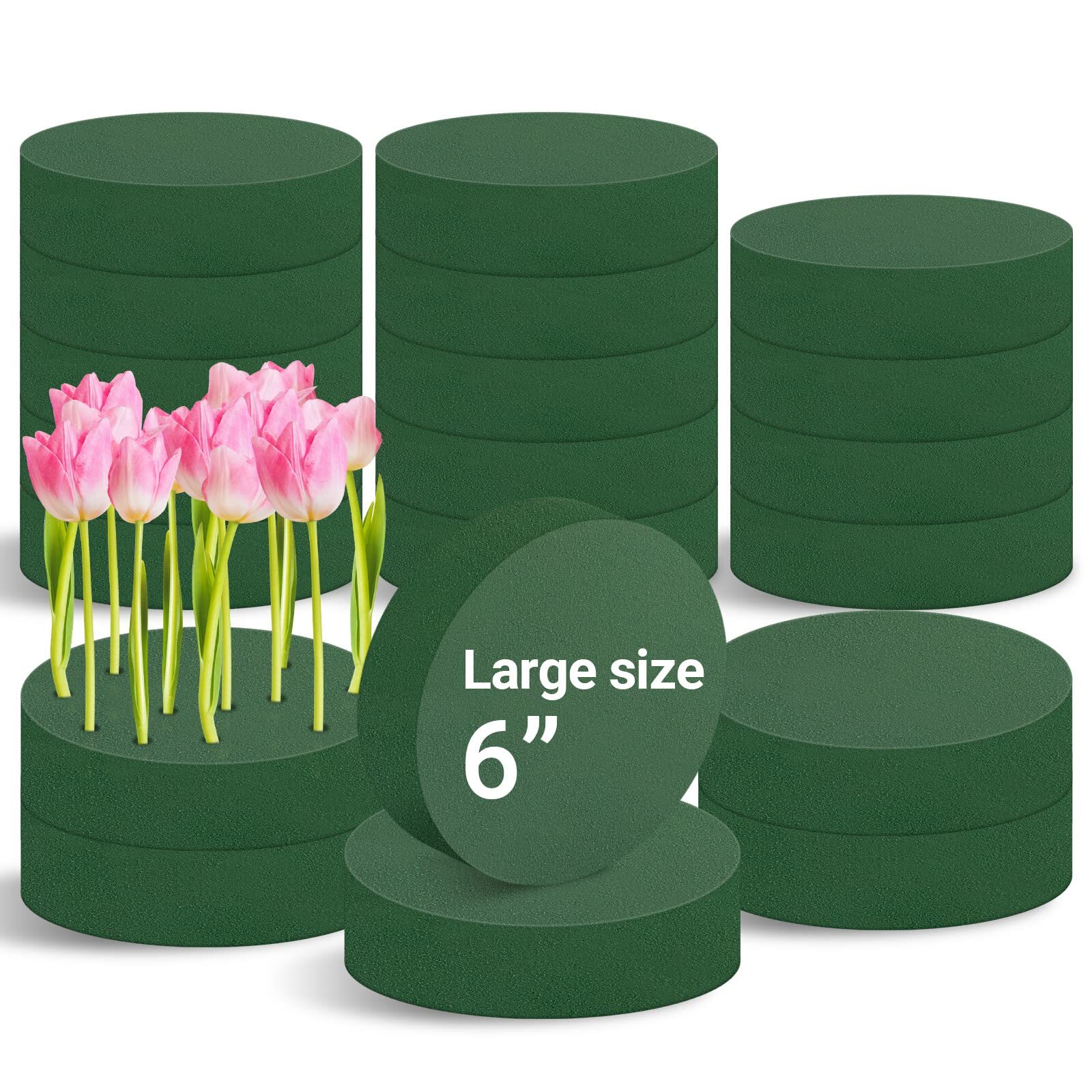 20 Pcs 6x1.57 Inch Round Floral Foam Wet Dry Fresh Artificial Flowers Wedding