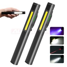 2x Portable LED COB Work Light Rechargable UV Torch Car Repair Lamp Magnetic NEW