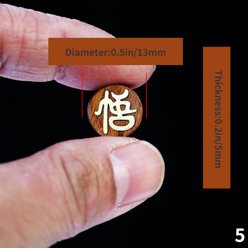 Copper Inlay Wood Beads Charms Pendants Carved Chinese Traditional Diy Craft - Picture 14 of 17