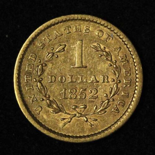 1852 G$1 Liberty Head Gold Dollar - Free Shipping USA - Picture 2 of 3