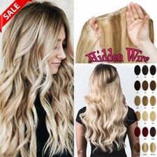 THICK Hidden Secret Wire In 100 Human Remy Hair Weft Extensions One Piece Ombre