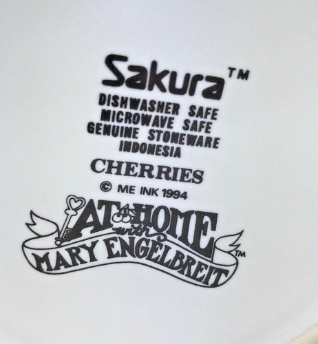 Sakura Mary Engelbreit Cherries Cup Mug 1994 Replacement Used - Picture 7 of 7