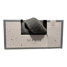 Alfani Faux Fur Slide Boxed Slippers Tornado Grey Women's Extra Large New