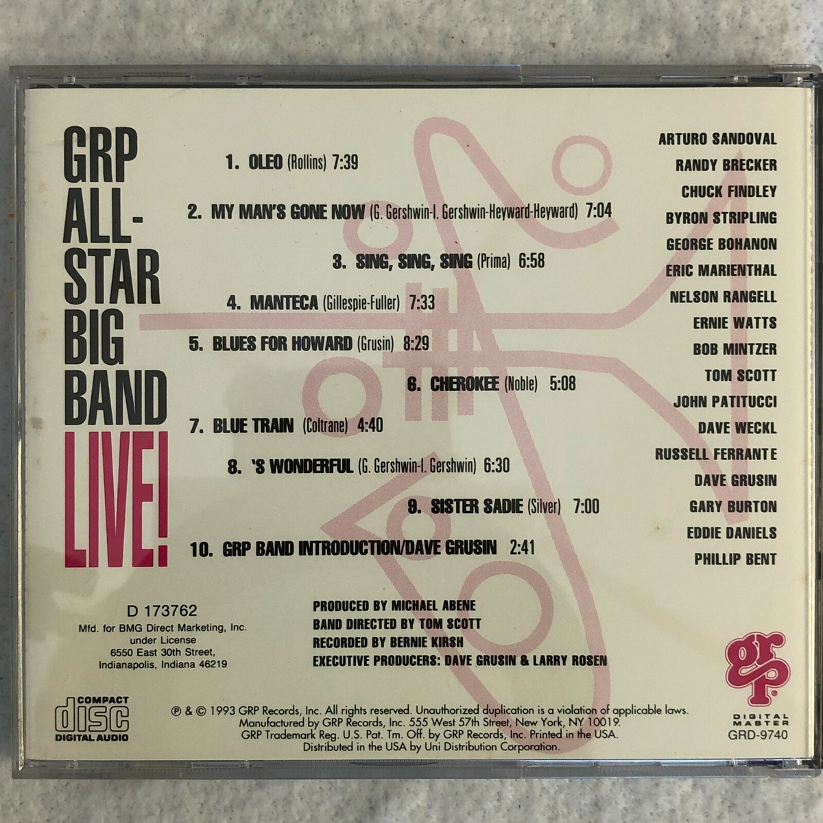 GRP All Star Big Band Live CD Jazz Various Artists 1990s 10
