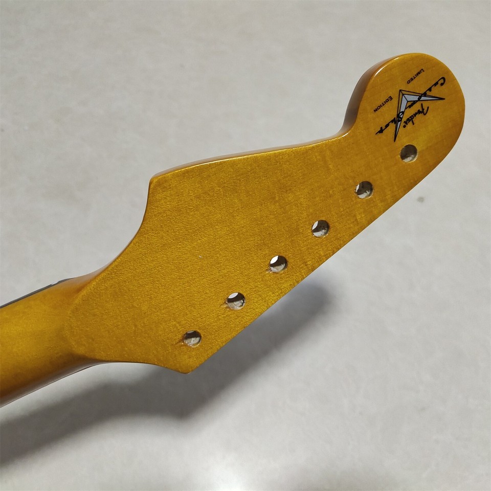 Yellow gloss Vintage 21 fret Maple ST electric guitar neck 25.5 tuner