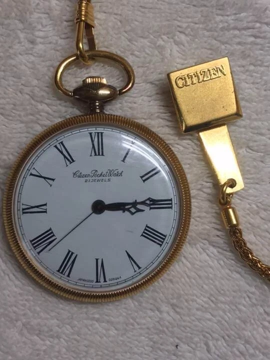 CITIZEN Pocket Watch Vintage Open Face Hand Winding Antique 21