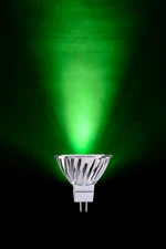 LED COLOR MR16  LANDSCAPE 5W (GU5.3) 12V SPOT GREEN (DEEP RICH COLORED)BULB 
