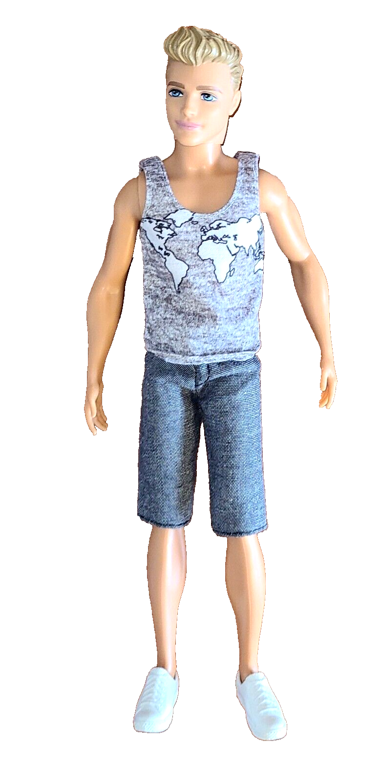 Barbie KEN 2012 DOLL MOLDED DARK BLONDE HAIR BLUE EYES PRE-OWNED