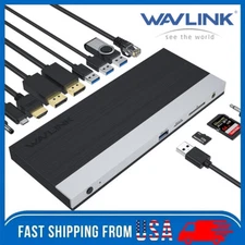 Wavlink 13-in-1 USB C Docking Station 100W PD Triple 4K Display Monitor Type-C