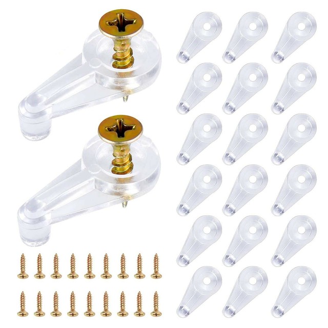 50 Pack 291.03.430 Glass Retainer Plastic Clip, Clear, 1/4" Offset, 50