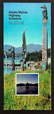 1981 Alaska Marine Highway Schedule AK Vintage Travel Transit Rates Brochure