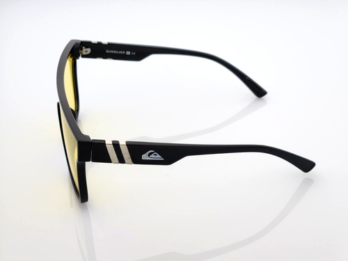Quiksilver Shield Sunglasses Black Frame Night Driving Yellow Tinted Lens NEW - Picture 5 of 12
