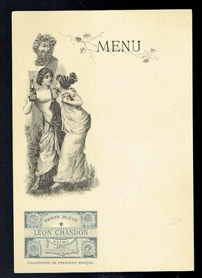 Virgin Menu No. 2 - Léon Chandon Reims Champagne Carte Bleue