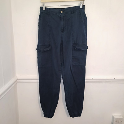 New Look Damen Jeans Blau Größe UK 10 Tapered Jogger Cargo Ankle High Rise