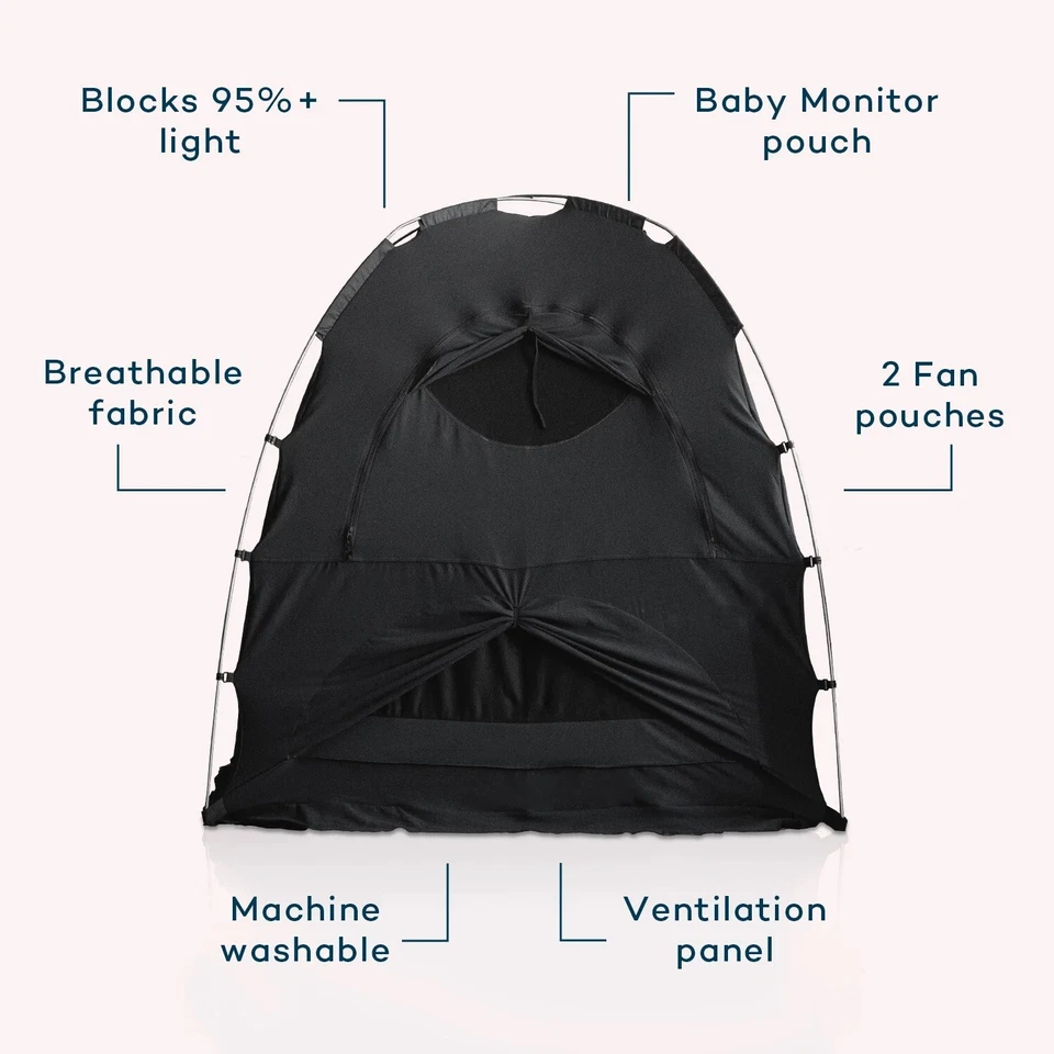 Barraca blackout para Pack N Play barraca de dormir bebê montagem com um clique barraca blackout - Imagem 3 de 4