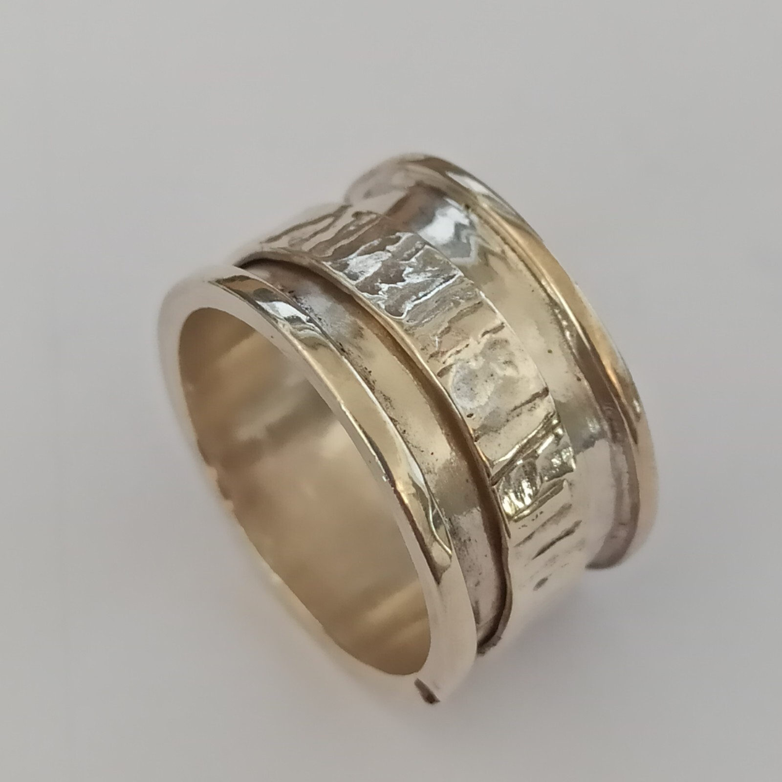 Silver Spinner Ring Handmade Artisan 925 Band Mod… - image 2