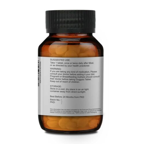 Guggulu Tablets, Commiphora wightii, 500mg x 120 Tablets - Bild 3 von 5