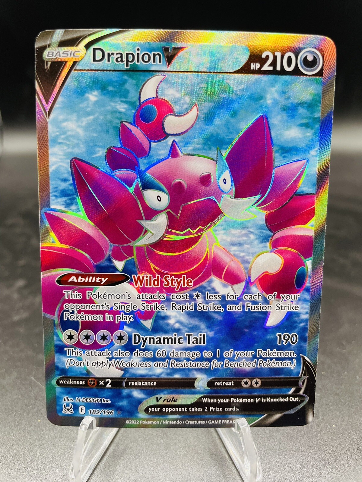 Pokemon Drapion V 182/196 Lost Origin Ultra Rare Full Art Holo NM