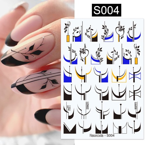 French Nail Foil Decals Flower Designs Nail Art Sticker Stickers DIY Manicure # - Picture 33 of 63