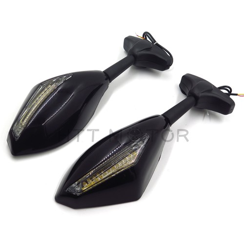Black Led Turn Signal Mirror For Yamaha R1 R6S FZ6/FZ6S FAZER Suzuki Yamaha - Foto 9 di 11