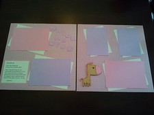 Baby Girl Premade Scrapbook Layout w/ Poem 2 Page 12"x12" Layout Watch Me Grow