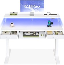 OffiGo Height Adjustable Desk 120cm Electric Standing Desk With Drawers