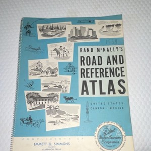 Rand McNally 1959 Road Atlas United States Canada Mexico Western Life Insurance