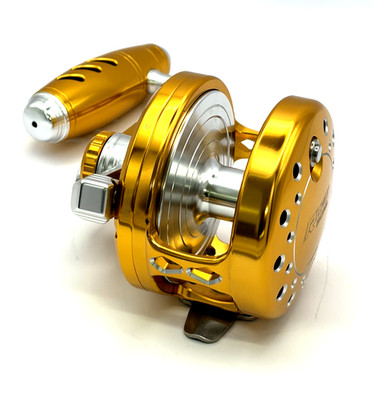 Original Maxel Rage 90NL LH Lever Drag Reel Dark Gold/Silver Free Shipping