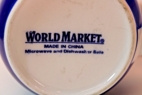 NUOVA tazza da tè/caffè in porcellana con coperchio World Market blu/bianco floreale 14 oz - Foto 5 di 6