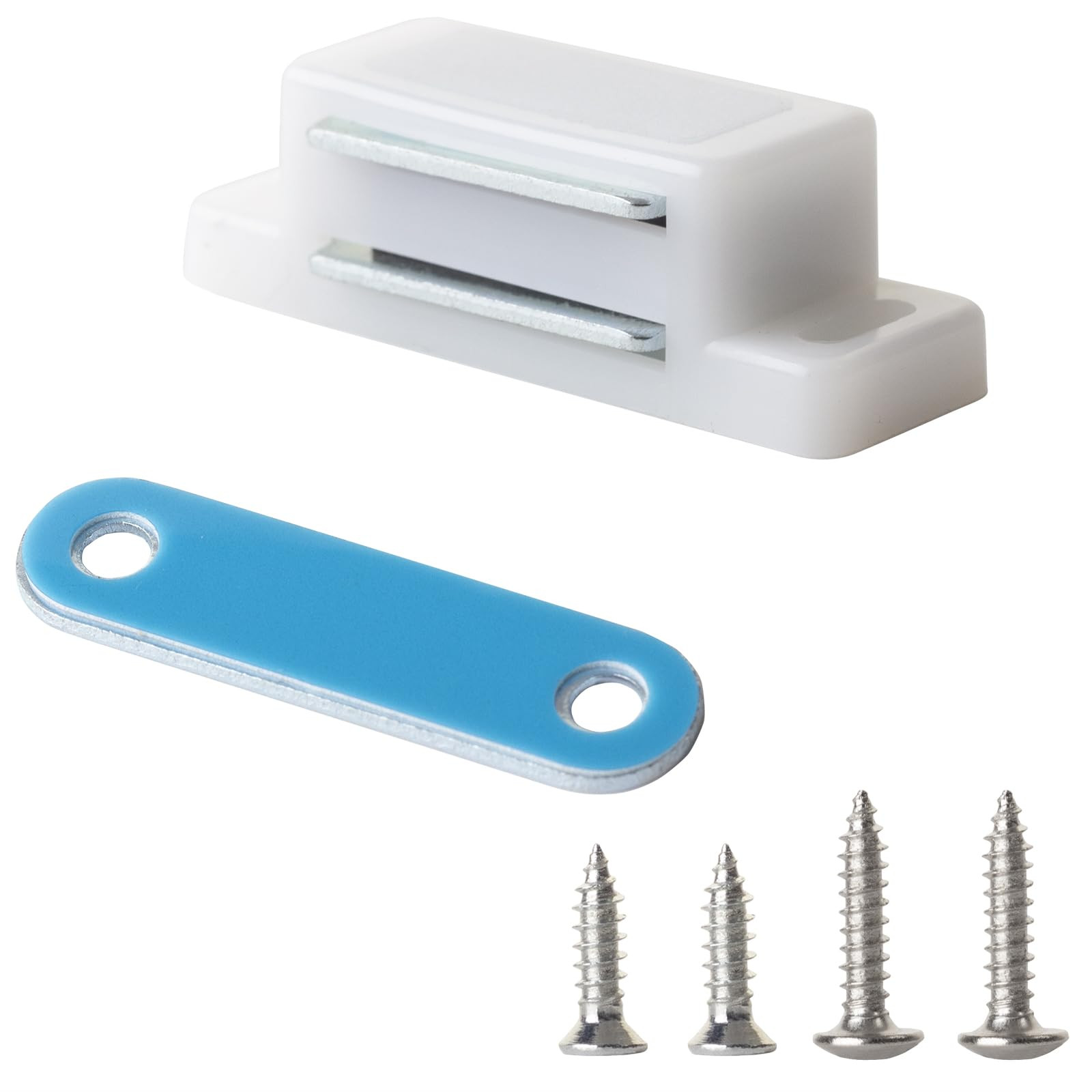 Cabinet Magnets Latch White Magnetic Door Catch for Cupboard Wardrobe and Shu...