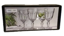 Home Essentials & Beyond Fiddle + Fern Clear Pane Goblets
